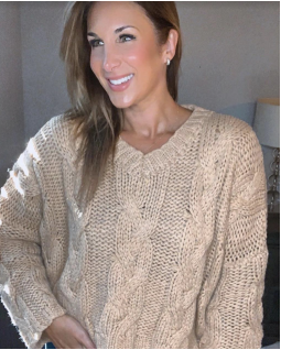 Cable Knit Sweater Camel
